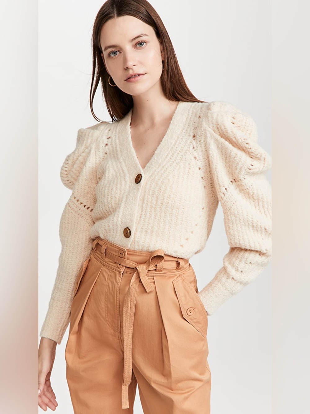 Ulla Johnson Emmy Cardigan in dawn beige size petite